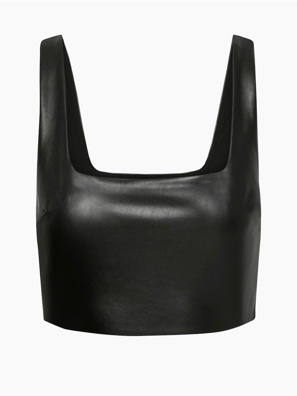 NWOT TEN by Babaton Aritzia Lure Top Vegan Leather Black Size M